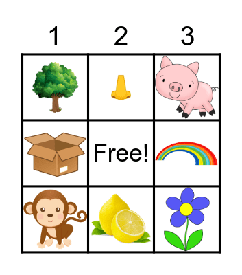 Beginning sounds Bingo Card