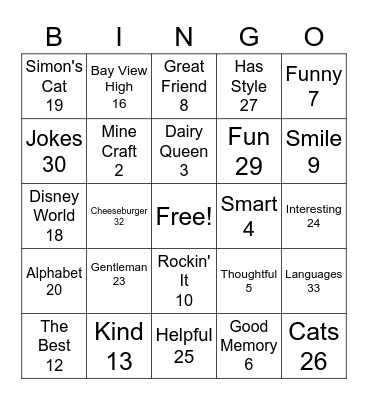 Michael Day! Bingo Card