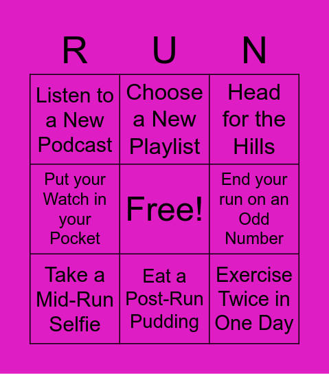 Running Bingo Card