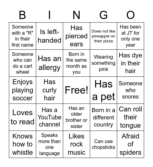 ICE BREAKER BINGO Card