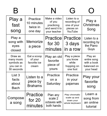 Summer Bingo Challenge Bingo Card