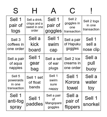 Sacred Heart CS BINGO Card