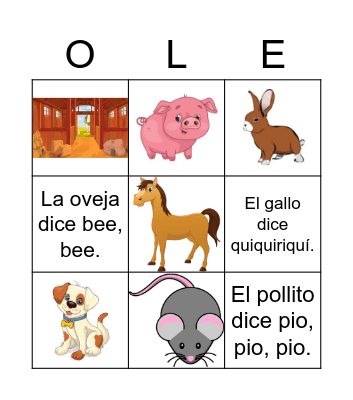 LA GRANJA Bingo Card