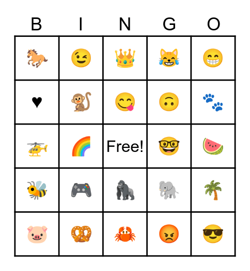 Emoji Bingo Card