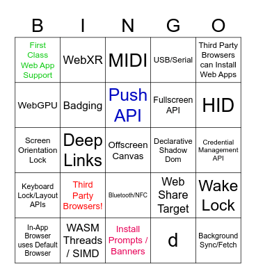 WWDC 2022 Bingo Card