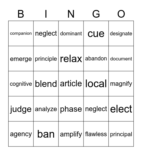 day 7 Bingo Card