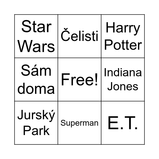 John Williams Bingo Card