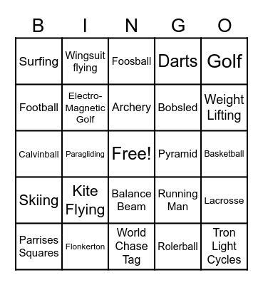 03 - SPORTS Bingo Card