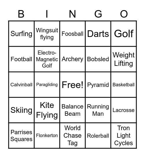 03 - SPORTS Bingo Card