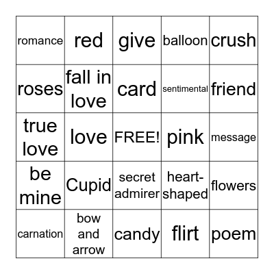 Valentine's Day Bingo Card