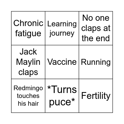 Redmingo Bingo Card