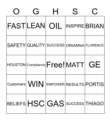 COMPLIANCE BINGO Card