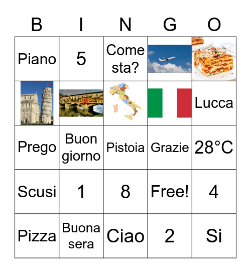 Erasmus - Italy 2022 Bingo Card