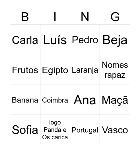 NOMES Bingo Card