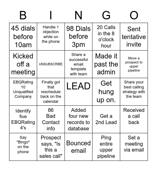 EBQ Bingo! Bingo Card