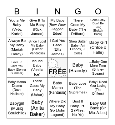 BABY MUSIC BINGO Card