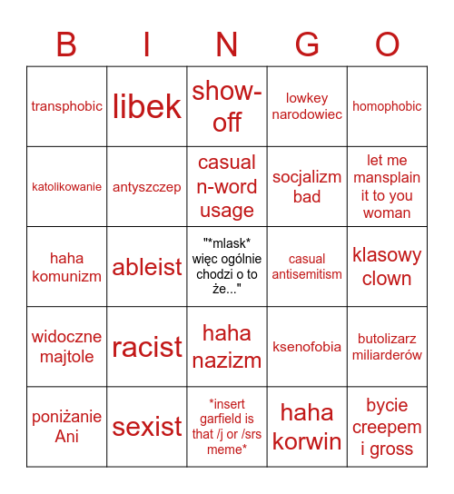 DARNOK BINGO Card