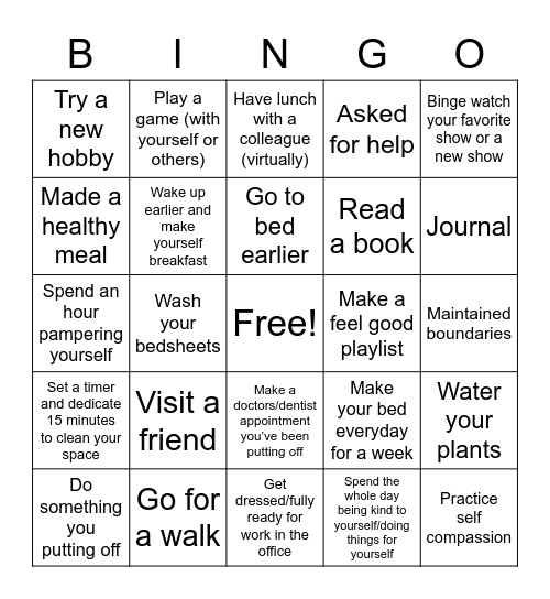 Joanne's Bingo Card Bingo Card