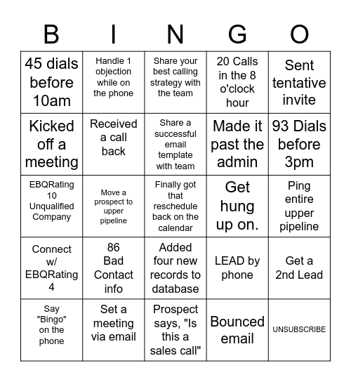 EBQ Bingo! Bingo Card