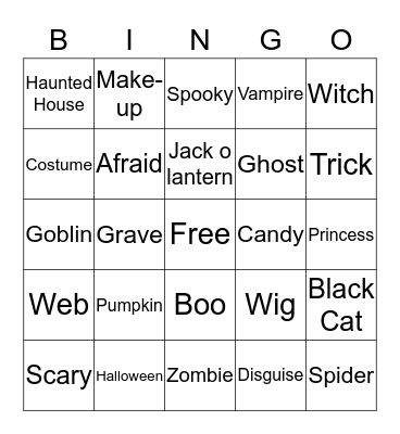 Halloween Bingo Card