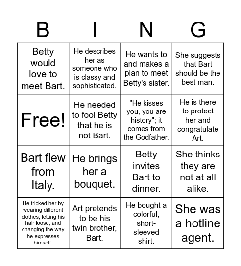 Two Much Bingo Card