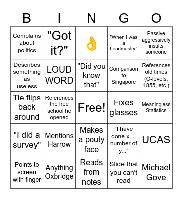 Barnaby Bingo Card