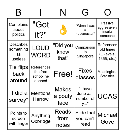 Barnaby Bingo Card