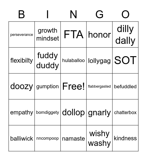 MAY 31 WOW game Bingo Card