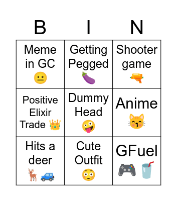 Kyle Bingo Card