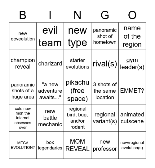 s/v trailer Bingo Card