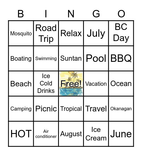 Summertime Bingo Card