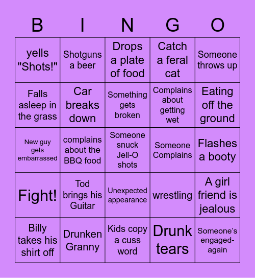 Savage B*tches BBQ Bingo Card
