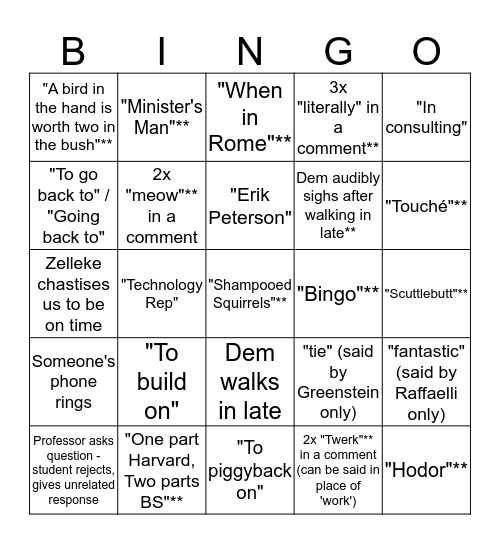 CLAIM: "Are we Humans, or are we Dancers?" Bingo Card