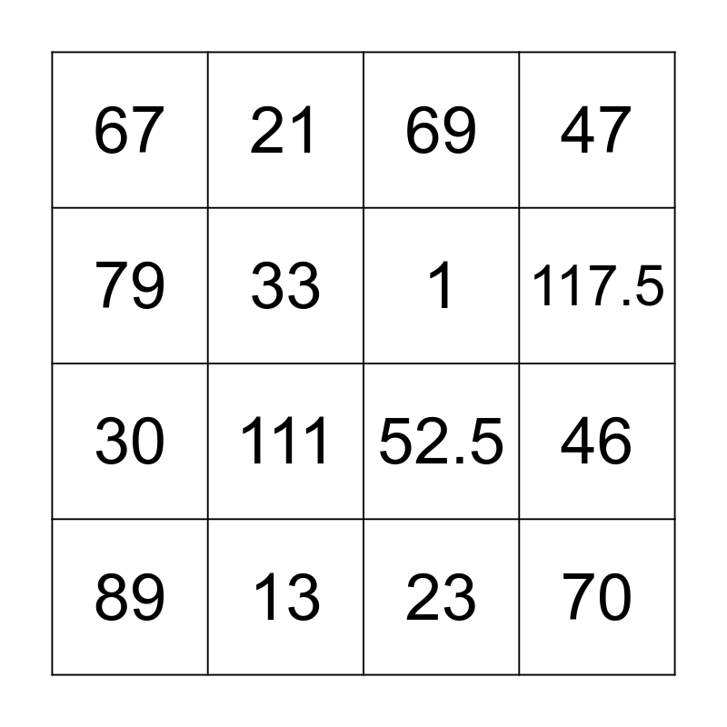 5-number-summary-bingo-card