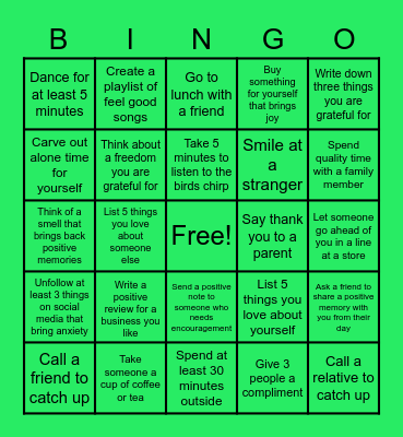 Joyful June Challenge Bingo Card