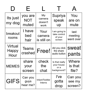 REMOTE WORK BINGO Card