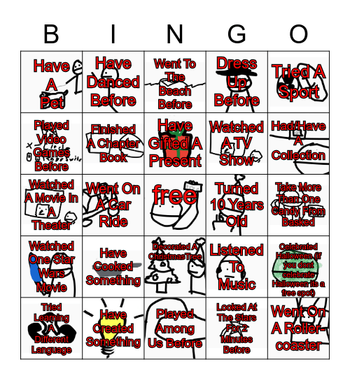 Simple Drawings Bingo Card