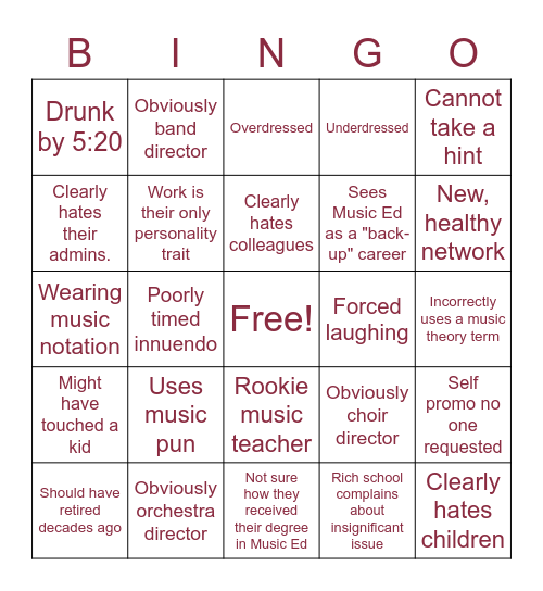 Forced Schmoozing at D4 - Andrea Bingo Card