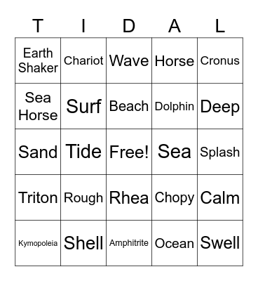 Poseidon Bingo Card