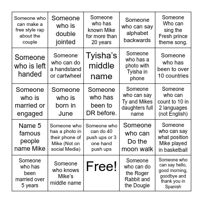 Tyisha & Mikes Bingo Card