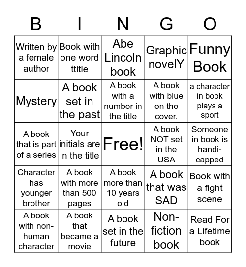 LTC Book Club BIngo Card