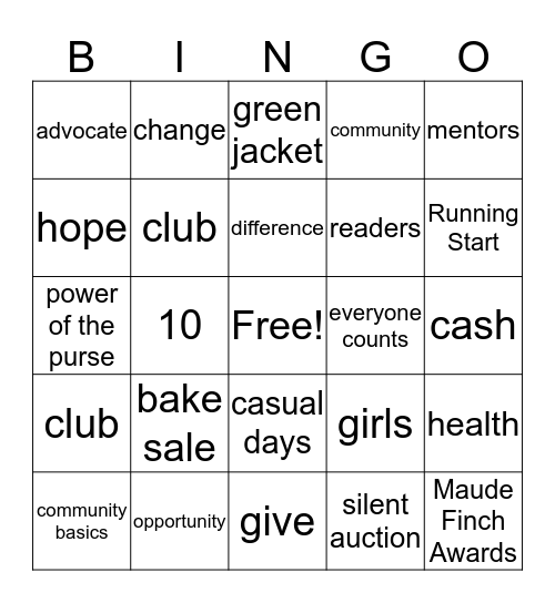 United Way E-Bingo Card