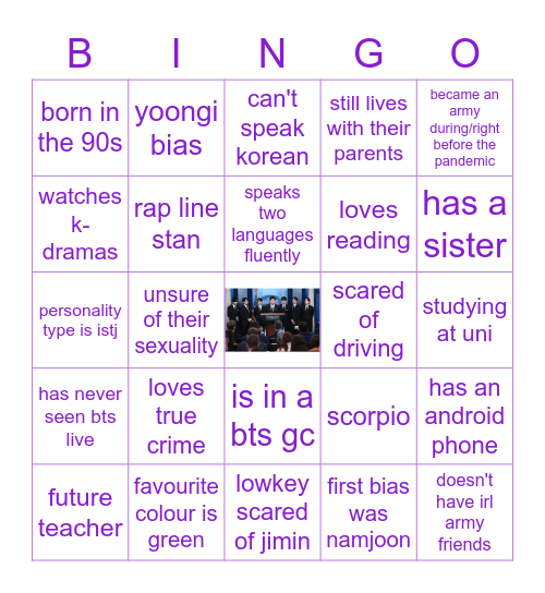 What do you have in common with Anna? Bingo Card