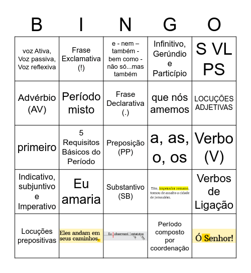 Revisão Semana 11 Bingo Card