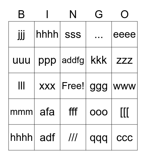 hvs Bingo Card