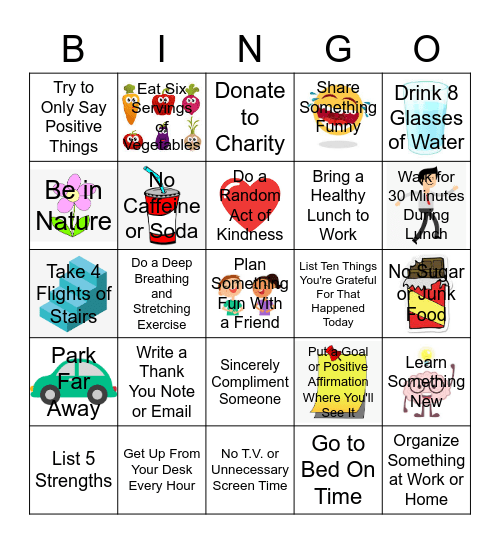 Healthy June Challenge! Bingo Card