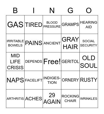 50TH BIRTHDAY BINGO  Bingo Card