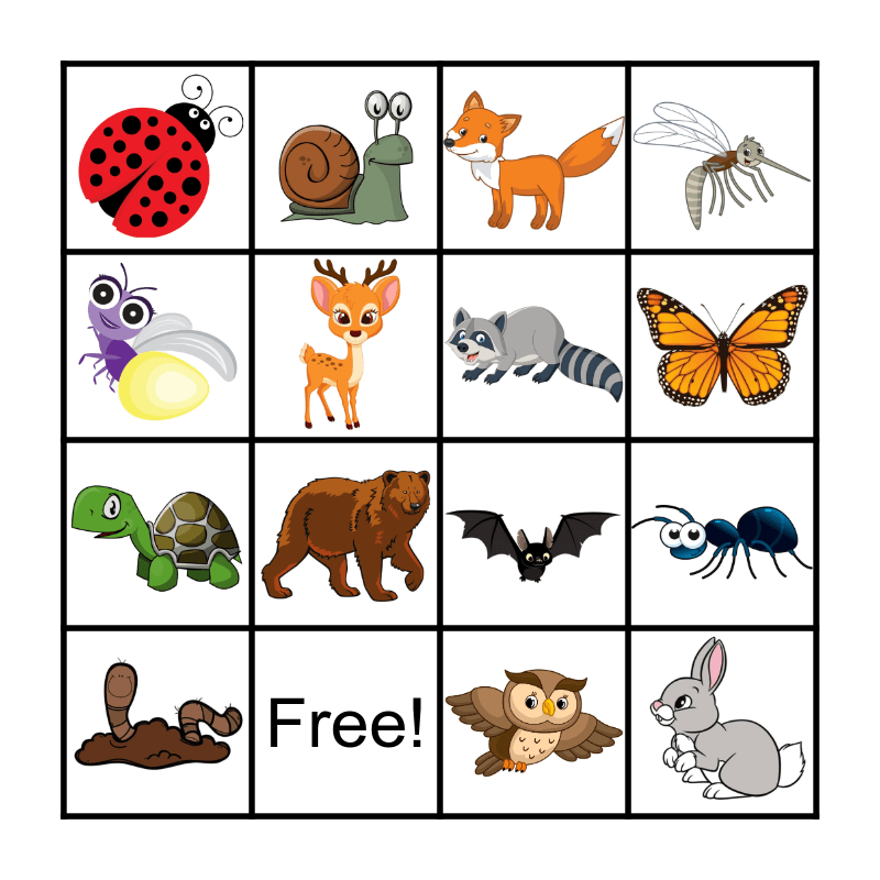 forest-animals-insects-bingo-bingo-card