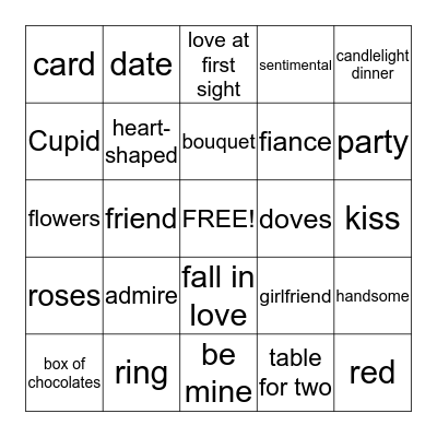 Valentine's Day Bingo Card