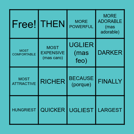 Connectors Bingo Card